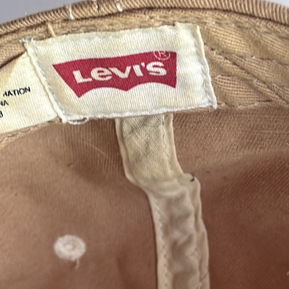 Levi’s Ball Cap Leather Patch Khaki Baseball Cap … - image 8